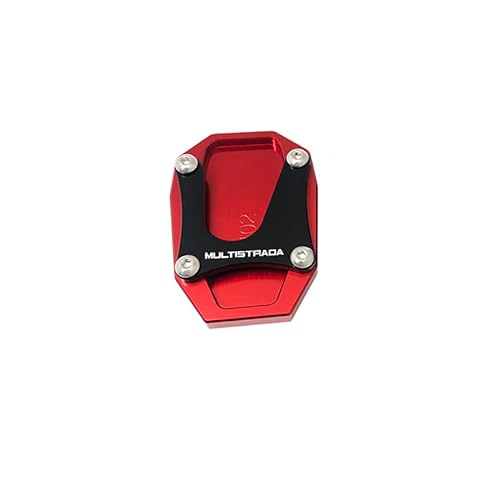 Trjgtas Seitenständer Vergrößern Platte Für Ducati Multistrada V4 Seitenständervergrößerer Kickstand Plate Pad Multistrada V4S V4 Sport 2021 2022 Motorrad (Color : Red-Multistrada) von Trjgtas