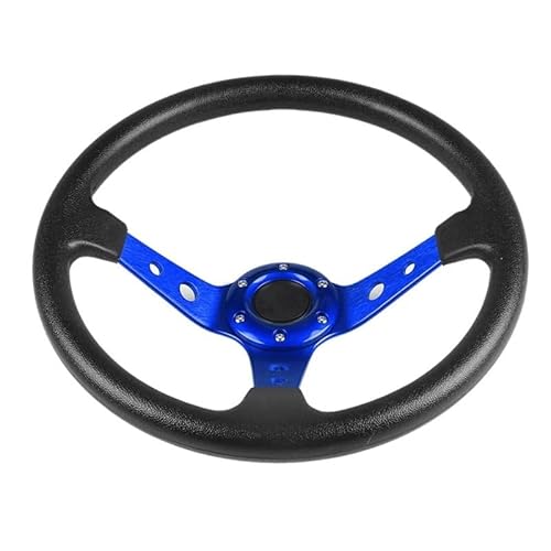 Steering Wheel Car,Lenkrad Rennlenkrad Gaming-Lenkrad Universal, 14 Zoll 350Mm(Black+Blue) von Trohollis