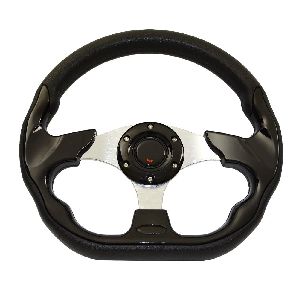 Steering Wheel Car,Lenkrad Universal 13 "320mm Racing Sportwagen Lenkrad mit Hupenknopf Kohlefaser(Black) von Trohollis