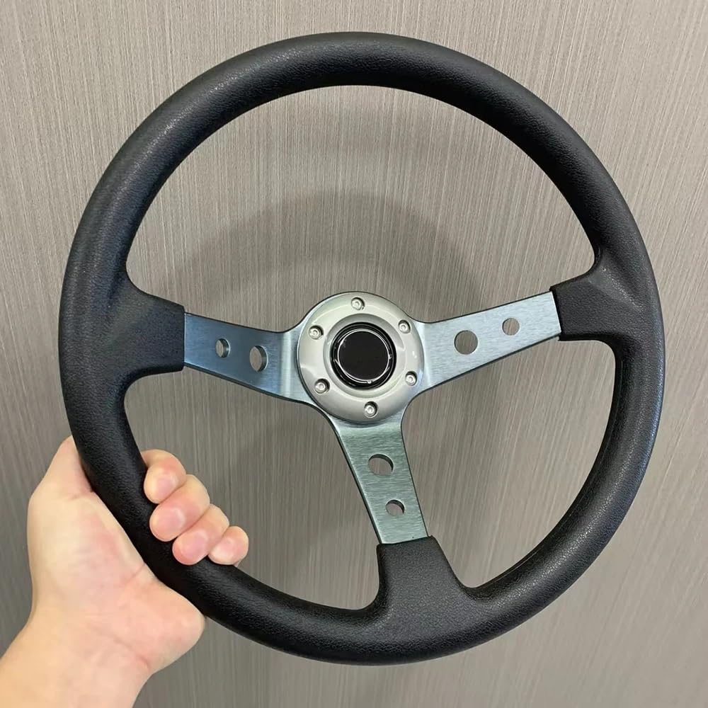 Steering Wheel Car,Lenkrad Universal Autos Racing Auto Racing Lenkräder PU 14 Zoll Drifting Sport Lenkrad(001-GZFXP114-08) von Trohollis
