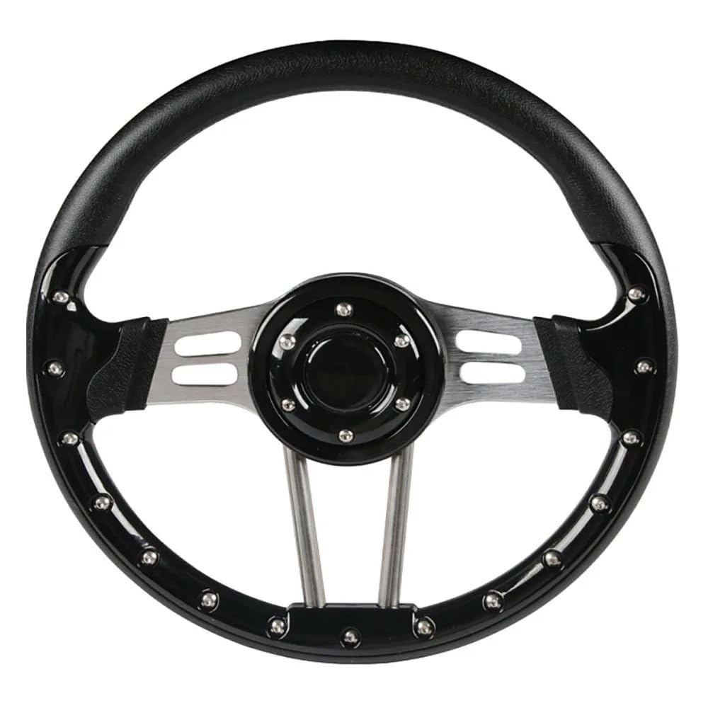 Steering Wheel Steering Wheel Controller steerin 14 Zoll 345 mm PU Carbon Racing Sport Auto Vintage Universal Auto Lenkrad(Black) von Trohollis