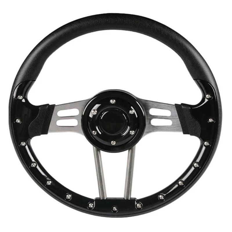 Steering Wheel Steering Wheel Controller steerin 14 Zoll 345 mm PU Carbon Racing Sport Auto Vintage Universal Auto Lenkrad(Black) von Trohollis