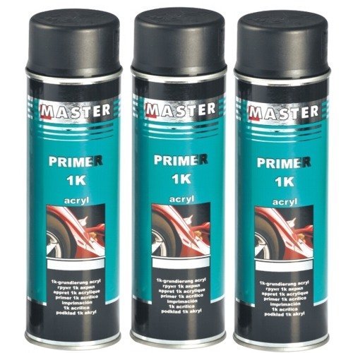 Troton 1K Primer 500ml GRUNDIERUNG Spray ACRYL FÜLLER HAFTGRUND Auto Primer Sprühdose (Schwarz, 3) von Troton