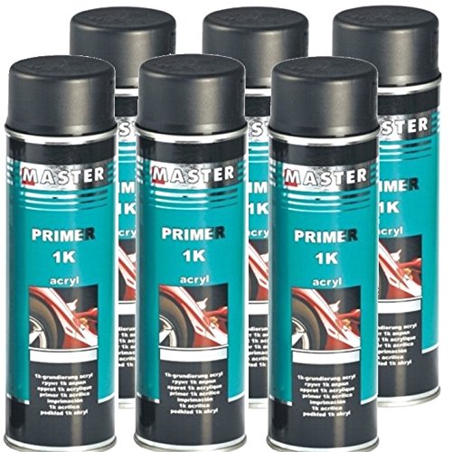 Troton 1K Primer 500ml GRUNDIERUNG Spray ACRYL FÜLLER HAFTGRUND Auto Primer Sprühdose (Schwarz, 6) von Troton