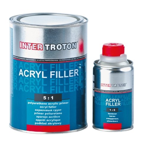 Troton HS FÜLLER GRUNDIERUNG 2K Acryl Primer 5:1 0,8L Grau + HÄRTER 0,16L Inter von Troton