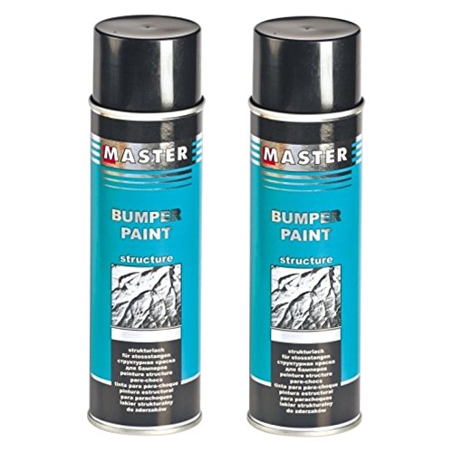 Troton Kunststoff Struktur Spray 2 x 500ml Schwarz Bumper Paint Structure Dunkelgrau Lack mit Acrylharz von Troton