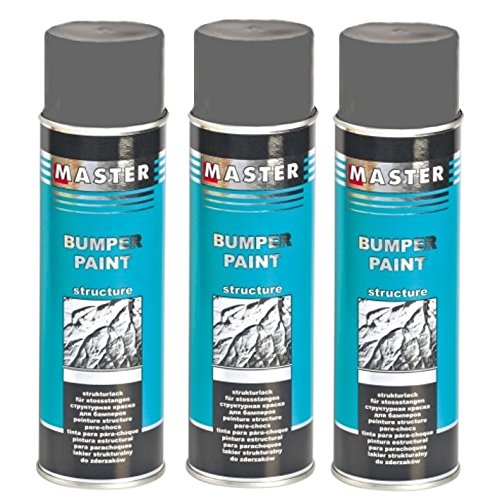 Troton Kunststoff Struktur Spray 3 x 500ml Grau Bumper Paint Structure Dunkelgrau Lack mit Acrylharz von Troton