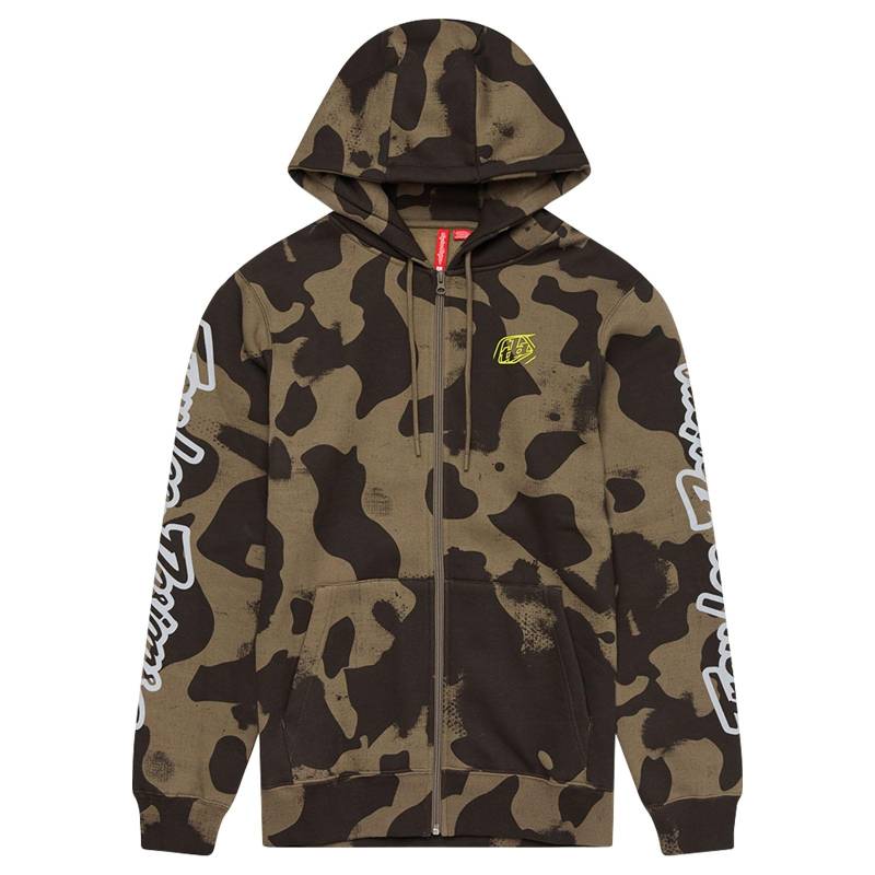 Troy Lee Designs Kapuzenpullover mit Reißverschluss; Markenlogo Olive Camo 2X von Troy Lee Designs