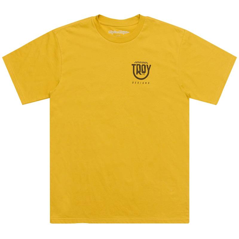 Troy Lee Designs Kurzärmeliges T-Shirt, Smiley-Gold, Größe XL von Troy Lee Designs