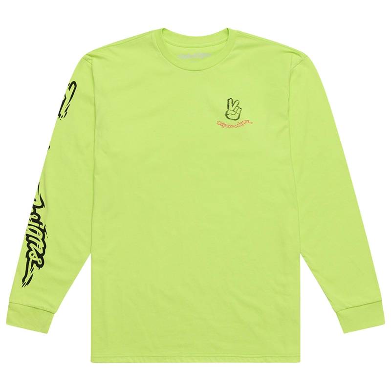 Troy Lee Designs Langarm-T-Shirt; Peace Out GLO Yellow SM von Troy Lee Designs