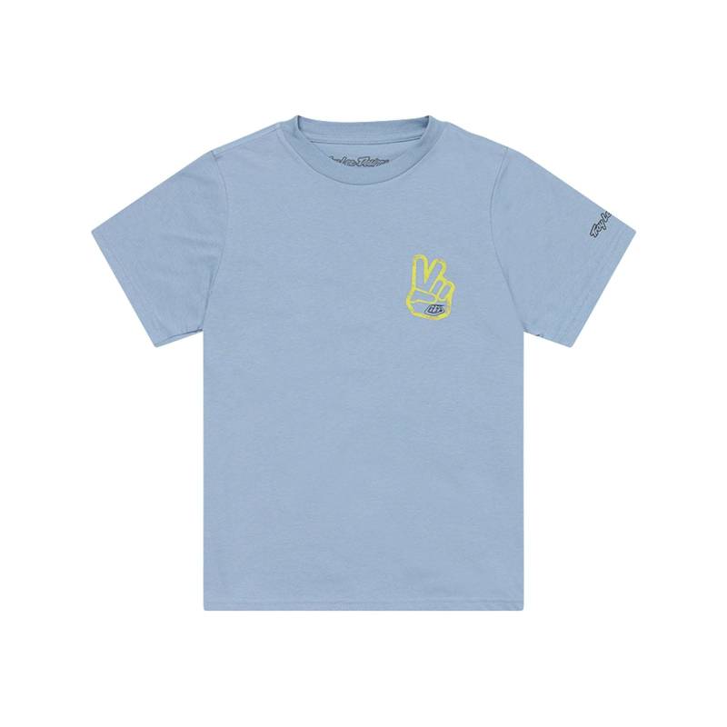 Troy Lee Designs Youth Short Sleeve Tee; Peace Out Smoke Blue XL von Troy Lee Designs