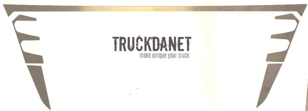 TRUCKDANET Blende Edelstahl poliert (aisi 304) mit doppelseitigem Klebeband zur Befestigung – 5 Stück für LKW der Serie TGX Euro 6 von Truckdanet