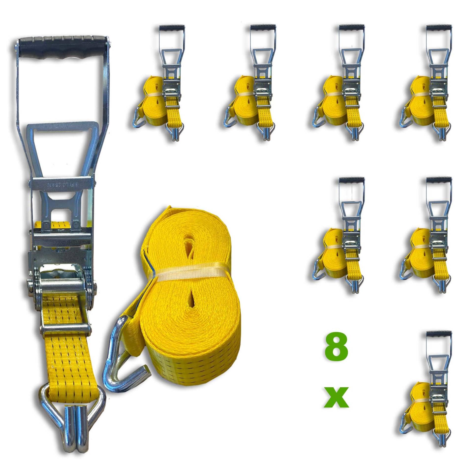 Trupa 8 x Spanngurt 5to 9m Langhebelratsche gelb 2500/5000 daN Trupa 8 x Spanngurt 5to 9m Langhebelratsche gelb 2500/5000 daN von Homry