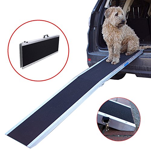 Hunderampe klappbar 213cm Alu 180 kg Alurampe Hundetreppe Rampe Einstieghilfe von TrutzHolm®