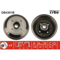 Bremstrommel, 1 Stück TRW DB4301B von Trw