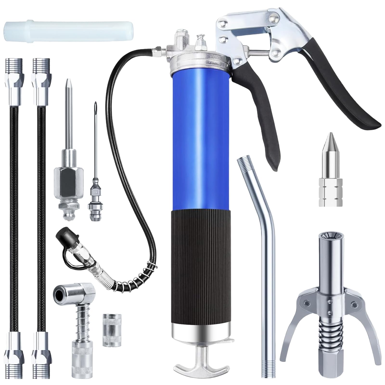 Trywise Fettpresse Set 10 TLG, Fettpresse für Schmiernippel Schwerlastes Schmierpressen 8000 PSI mit Pistolengriff, Schnellverschlusskupplung und Flexschlauch für 400g Kartuschen Trywise Fettpresse Set 10 TLG, Fettpresse für Schmiernippel Schwerlastes Schmierpressen 8000 PSI mit Pistolengriff, Schnellverschlusskupplung und Flexschlauch für 400g Kartuschen von Trywise