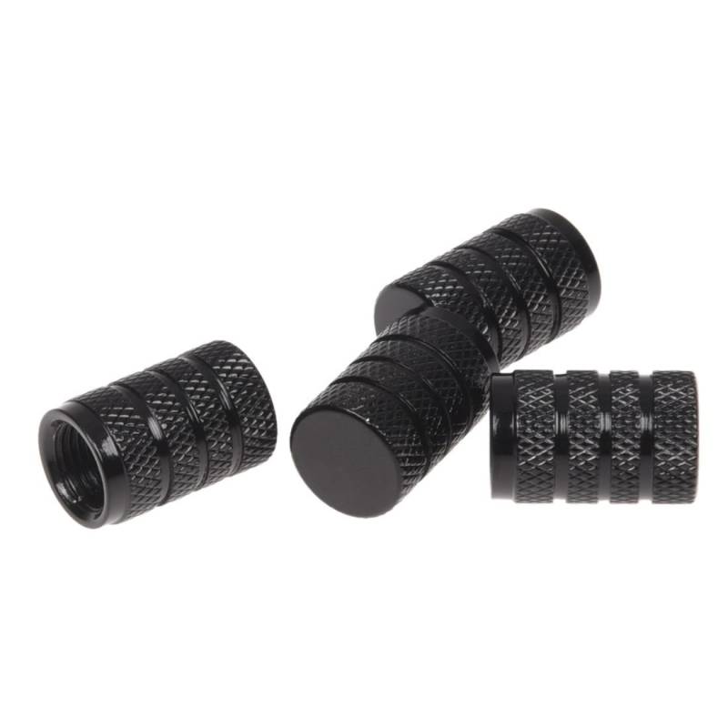 TsoLay R 4 Stueck Auto Reifen Gummireifen Ventilschaft Dekorative Staubkappe Abdeckung - Schwarz von TsoLay