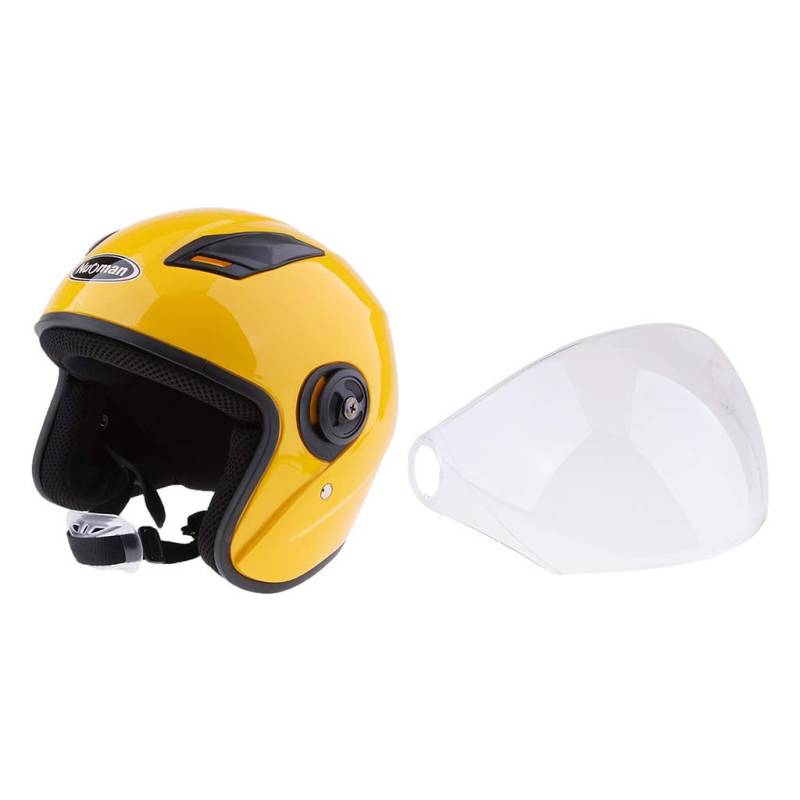 Tubayia Motorradhelm Klapphelm Integralhelm Schutzhelm Motorrad Helm mit Sonnenblende für Damen (Gelb) von Tubayia