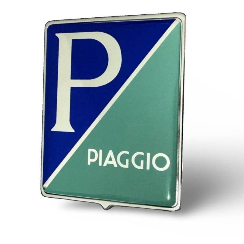 Tûche Piaggio-Schild rechteckig zum Aufstecken, für Vespa GT GTS LX ET4 PX, Weiß, Kunststoff, Fahrzeugabzeichen, Emblem, Scooter, 125860031 von Tûche