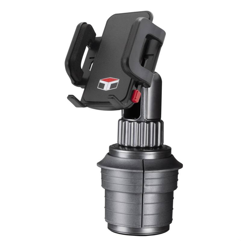 Custom Accessories Tuff Tech Getränkehalter Universal Auto Halterung Handyhalterung mit Verstellbarer Basis und Halterung für -iPhone, Samsung, LG, Moto, Huawei, Smartphones, schwarz von Custom Accessories