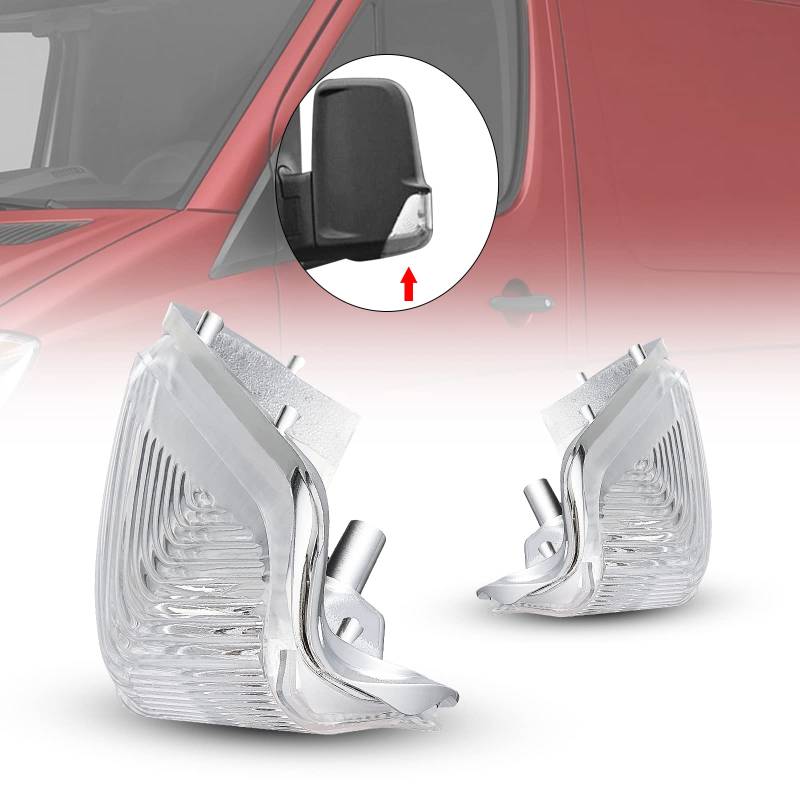 Blinker für Mercedes Benz MB Sprinter 906 06/2006-01/2018, 907/910 02/2018-up Volkswagen VW Crafter 30-50 (2E) 2006-2016, Spiegel Blinker Seitenblinker Blinkleuchte,1paar (Re/Li),klar linse von Tula Motoren