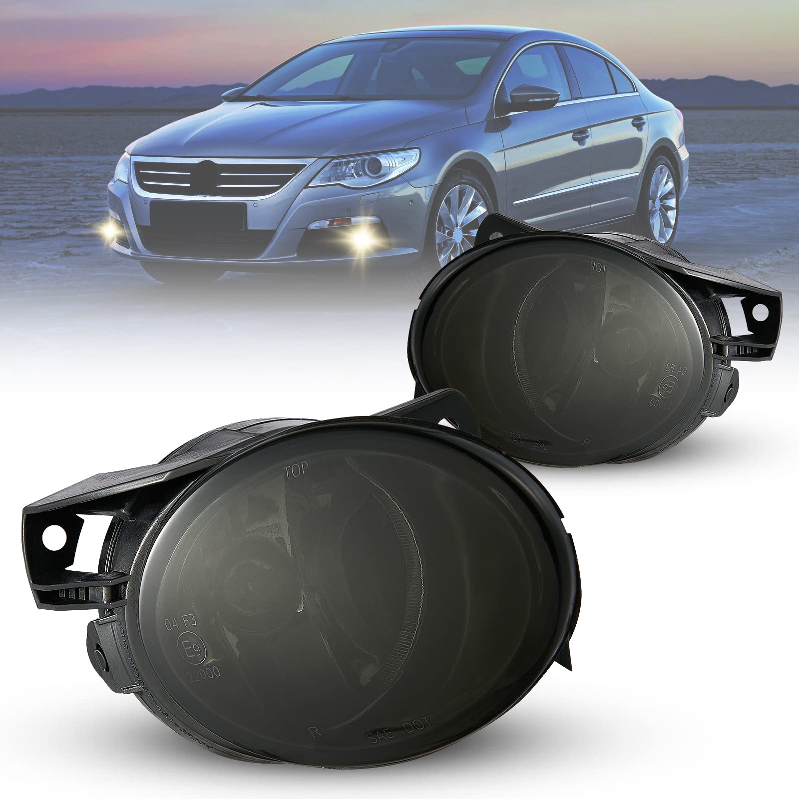 Nebelscheinwerfer für Volkswagen Passat (3C2 3C5)03/2005-11/2011 Ersatzteil für VW-Fahrzeuge Ein Paar (Fahrer- und Beifahrerseite) Nebelscheinwerfer Nebellinse HB4 51W grau R:3C0941700B L:3C0941699B von Tula Motoren