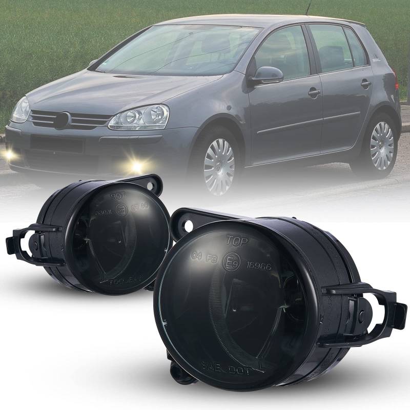 Nebelscheinwerfer satz für VOLKSWAGEN Golf V (1K1/1K5) 11/2004-06/2009, VW-Ersatzteil für die Lampe, 12V-HB4-51W, 1 Paar (Fahrer- und Beifahrerseite),Grau Linse (Glas),R:1K0941700C L:1K0941699C von Tula Motoren