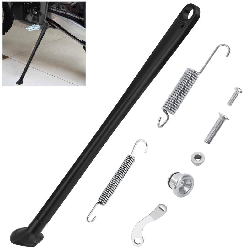 Tunejoy Motorrad Seitenstaender Universal Dirt Bike Kickstand mit Feder Satz für Off-Road-Motorräder ATVs Elektroroller Pit Bike Quad 43 cm Schwarz von Tunejoy