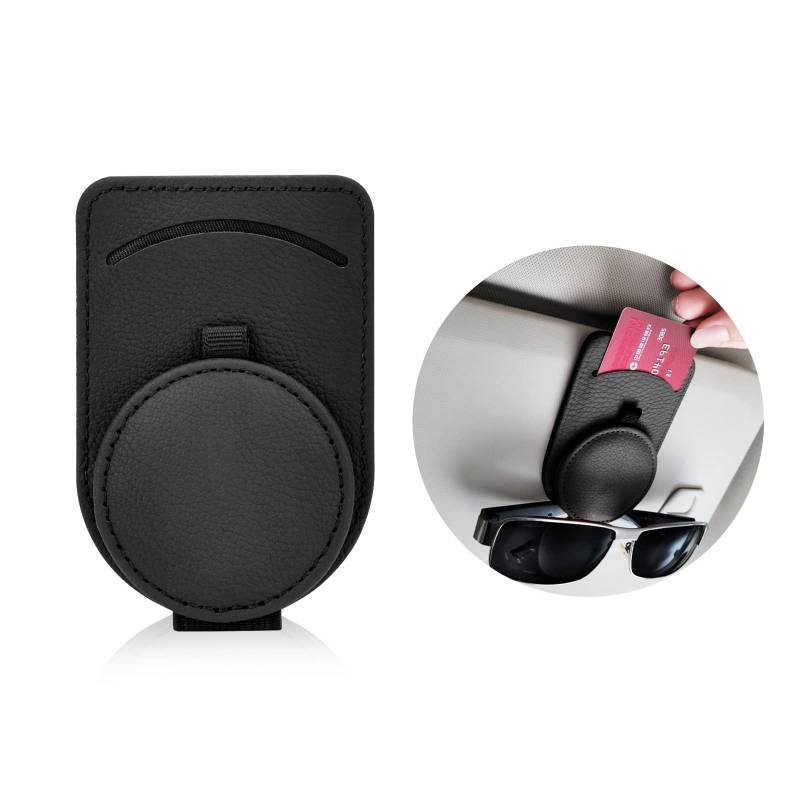 Tunejoy Sonnenbrillenhalter für Auto Sonnenblende Universal Brillenhalter Halterung für Auto mit Karten Clip Auto Visier Brille Halterung Schwarz 11 * 7 * 2 cm von Tunejoy