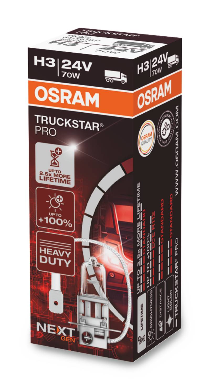 1 Stück OSRAM TRUCKSTAR PRO Next Generation 24V Lampen Birnen für LKW Scheinwerfer / Fassung H3 70W von OSRAM GmbH