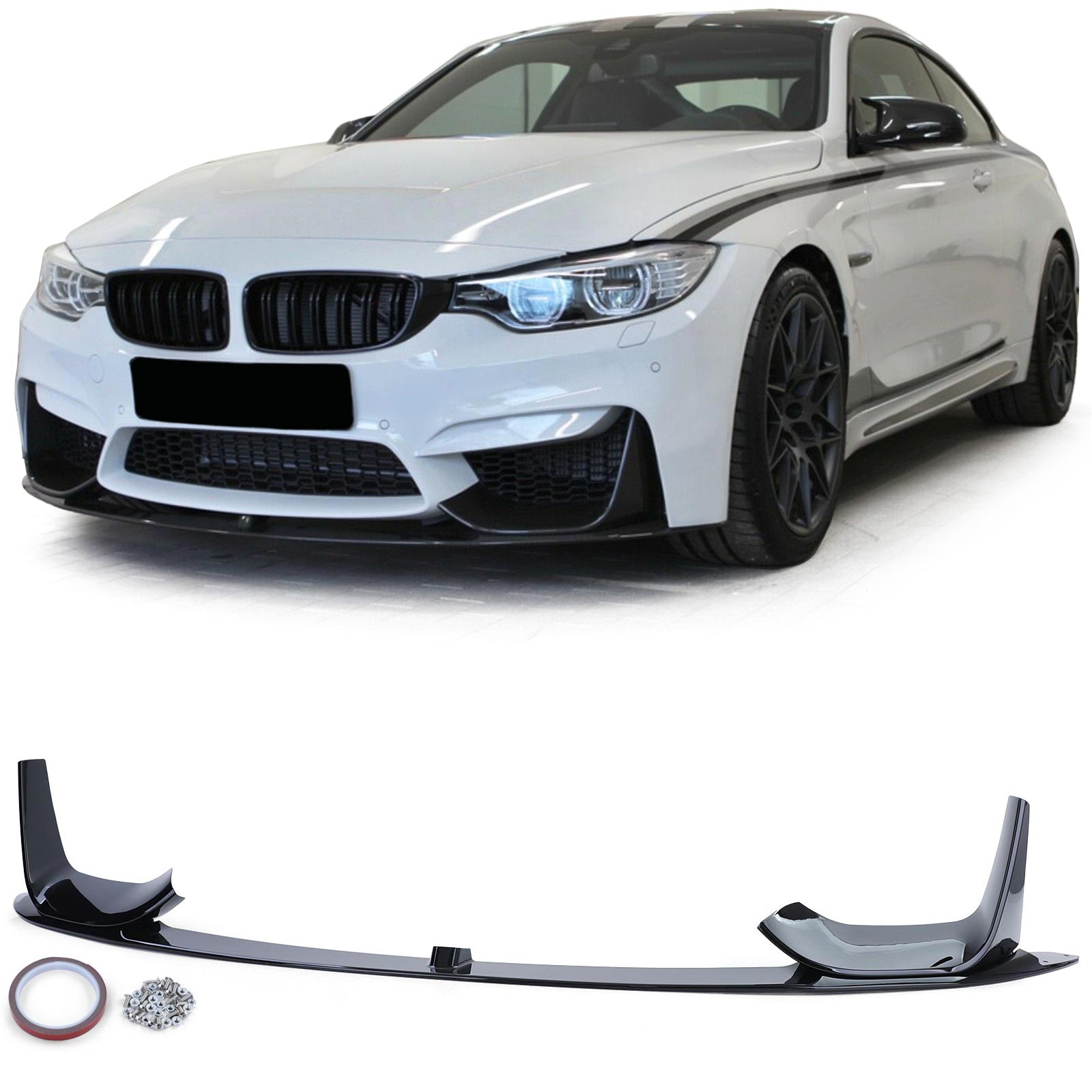 1-teilig Frontspoiler Performance Spoiler Lippe Stoßstange Schwarz Glanz für BMW M3 F80 2014- / M4 F82 F83 2014- 1-teilig Frontspoiler Performance Spoiler Lippe Stoßstange Schwarz Glanz für BMW M3 F80 2014- / M4 F82 F83 2014- von Carparts-Online GmbH