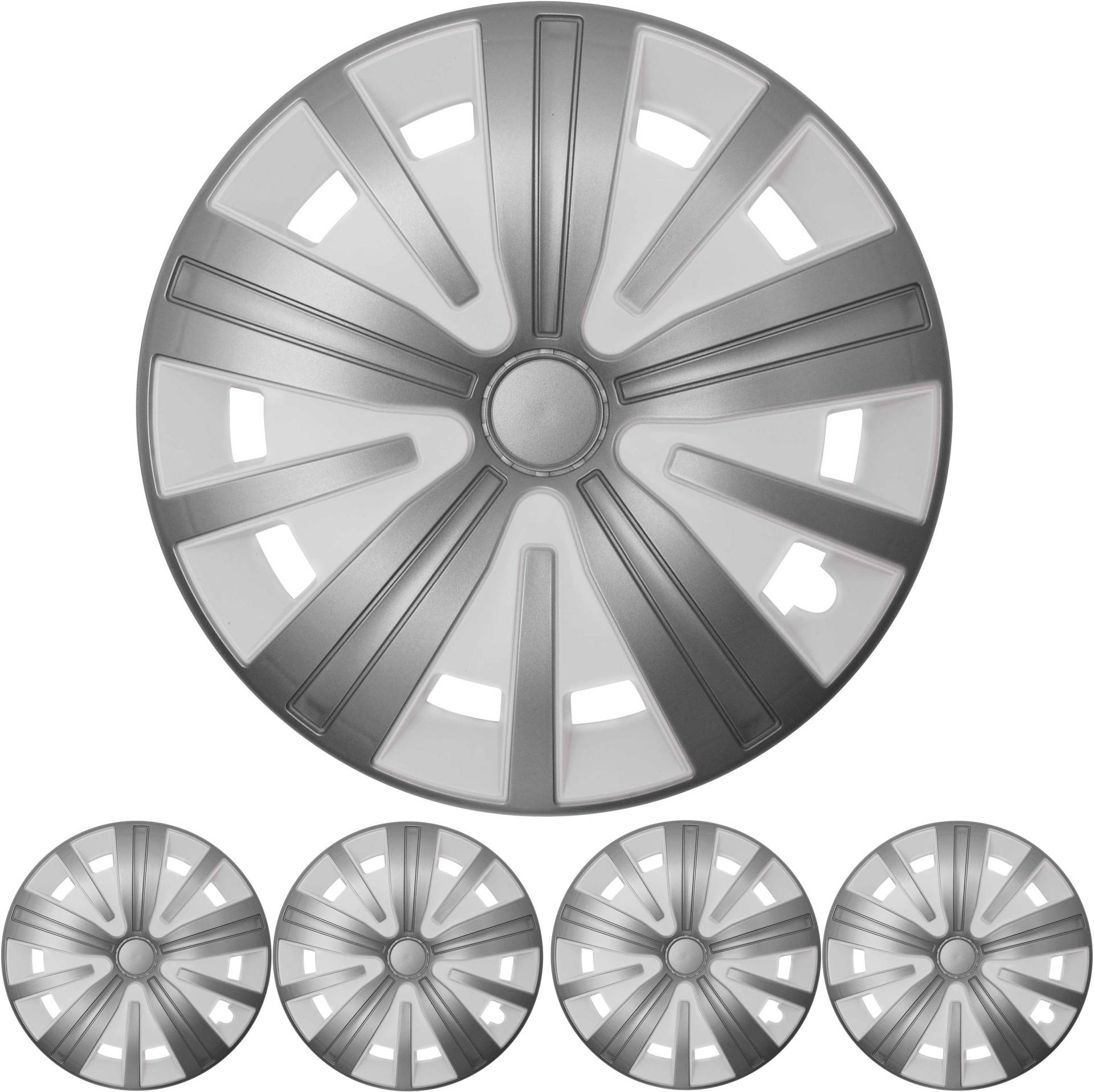 16 ZOLL 4x PREMIUM DESIGN Radkappen Radzierblenden Spinel BIS in Silber / Weiß 16 ZOLL 4x PREMIUM DESIGN Radkappen Radzierblenden Spinel BIS in Silber / Weiß von Tuning Fanatics