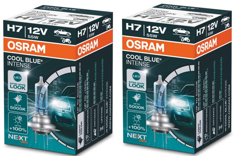 2 Stück OSRAM COOL BLUE INTENSE NEXT GENERATION Lampen Birnen für Scheinwerfer / Fassung H7 55W von OSRAM GmbH
