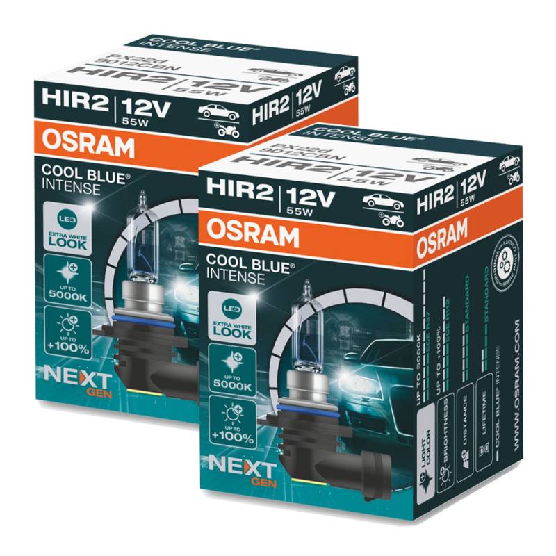 2 Stück OSRAM COOL BLUE INTENSE NEXT GENERATION Lampen Birnen für Scheinwerfer / Fassung HIR2 55W von OSRAM GmbH