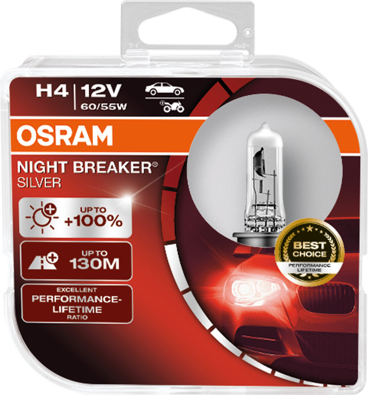2 Stück OSRAM NIGHT BREAKER SILVER +100% Lampen Birnen für Scheinwerfer / Fassung H4 2 Stück OSRAM NIGHT BREAKER SILVER +100% Lampen Birnen für Scheinwerfer / Fassung H4 von OSRAM GmbH