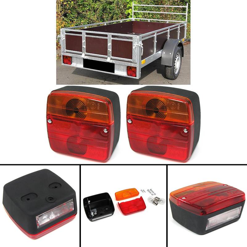 2x Anhänger Wohnwagen Caravan Rückleuchte Beleuchtung universal 12 Volt von Tuning Fanatics