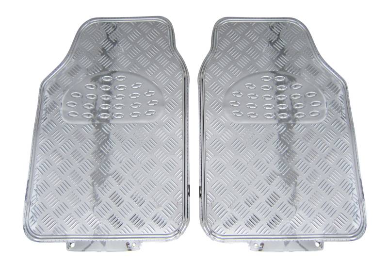 2x Gummi Fußmatten Gummifußmatten Autoteppich für VORN Chrom Riffelblech Look von Diedrich Filmer GmbH