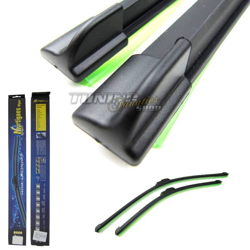 2x PREMIUM SOFT / FLAT Scheibenwischer Flachbalken Wischer Front SET 550/550mm von Tuning Fanatics