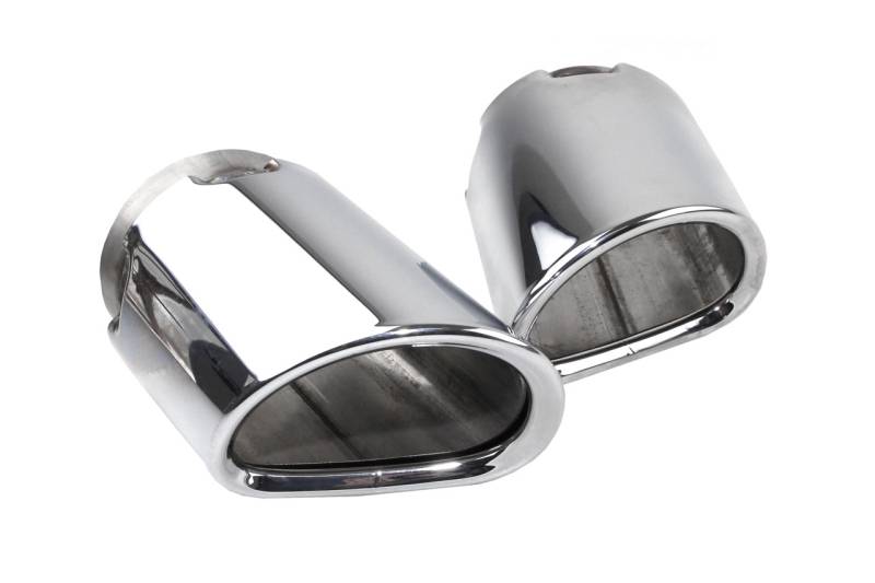 2x Premium Endrohre Chrom Auspuff gerade Original Qualität für viele Fahrzeuge von KUFATEC GmbH & Co. KG