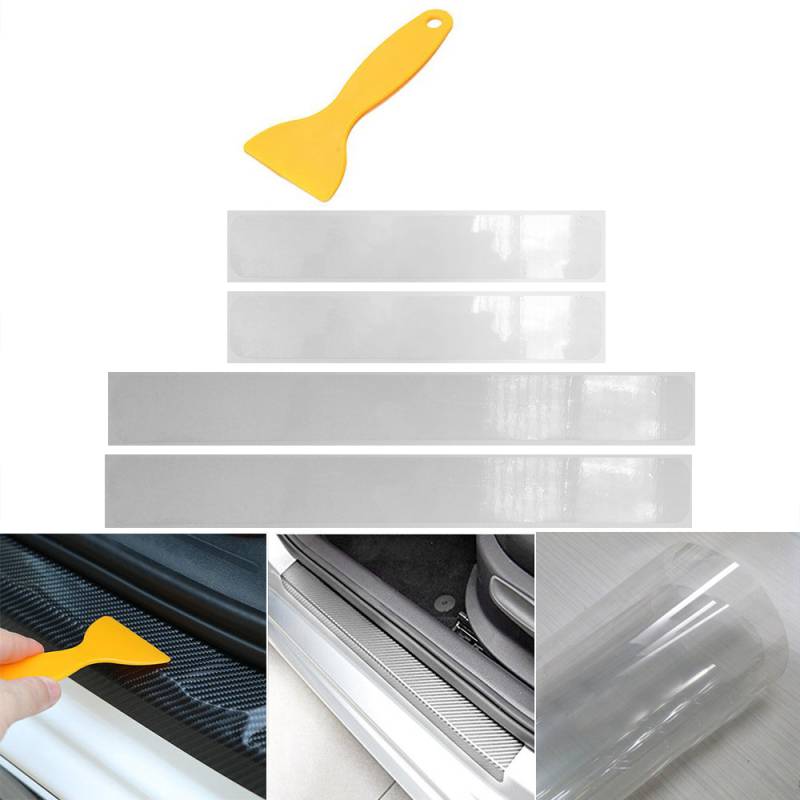 4x Einstiegsleiste Lackschutz Folie Transparent Tür Leisten Verkleidung + Rakel von Simply NetTrade GmbH