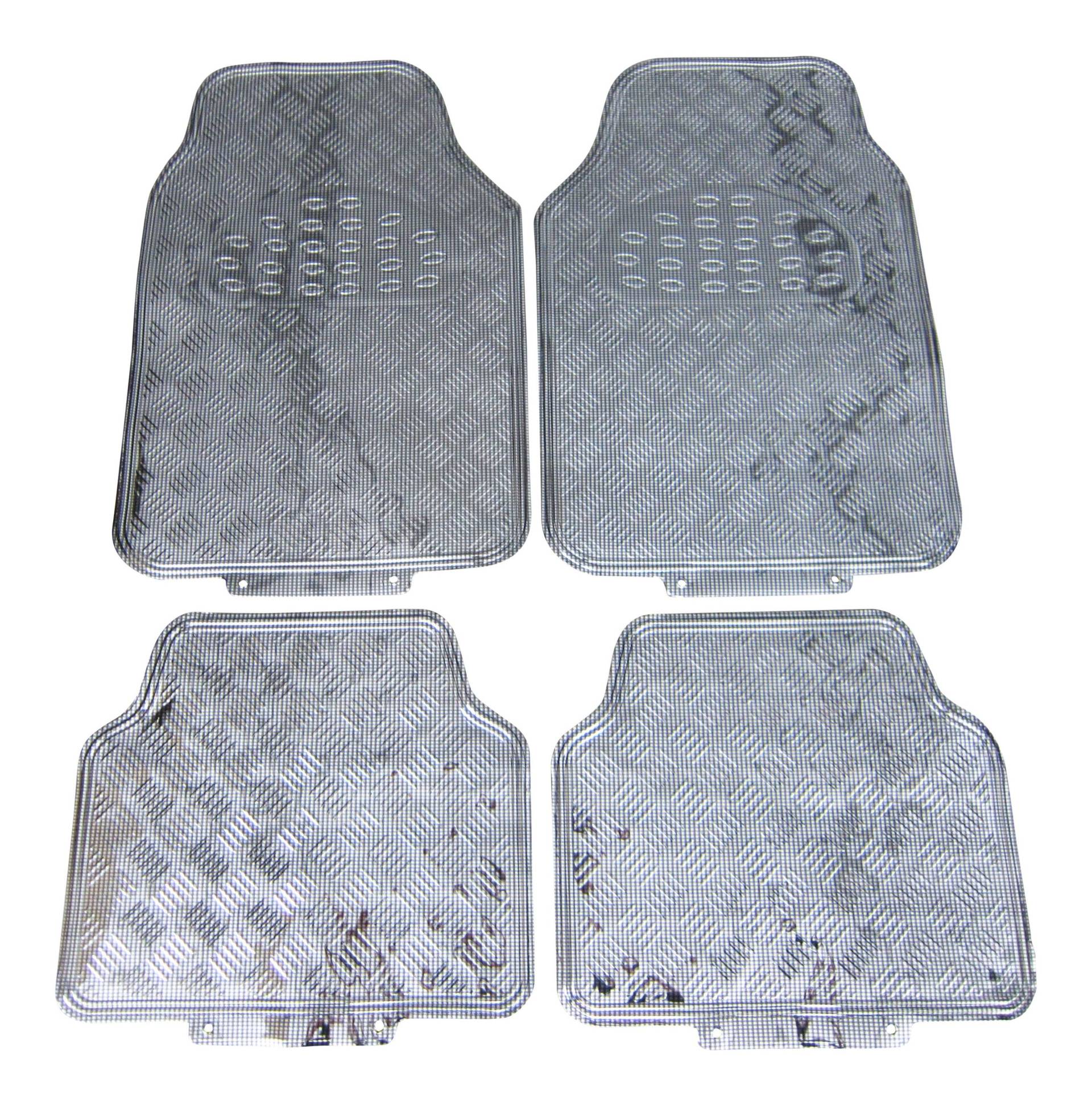 4x Gummi Fußmatten Gummifußmatten Autoteppich VORN HINTEN Chrom Carbon Look 4x Gummi Fußmatten Gummifußmatten Autoteppich VORN HINTEN Chrom Carbon Look von Carparts-Online GmbH