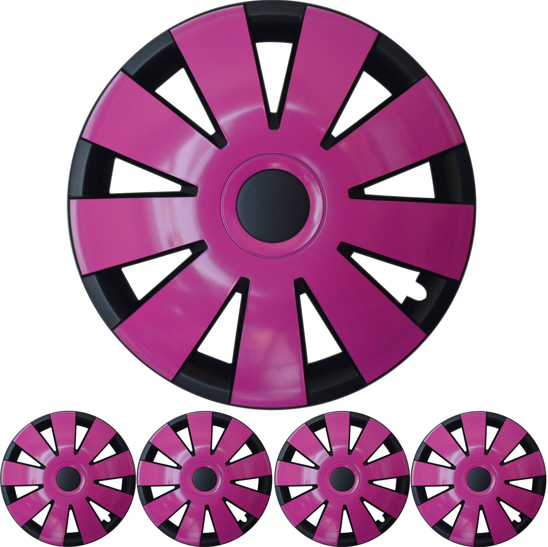4x PREMIUM DESIGN Radkappen Radzierblenden 15 ZOLL "Nefryt" in Schwarz / Pink 4x PREMIUM DESIGN Radkappen Radzierblenden 15 ZOLL "Nefryt" in Schwarz / Pink von Tuning Fanatics