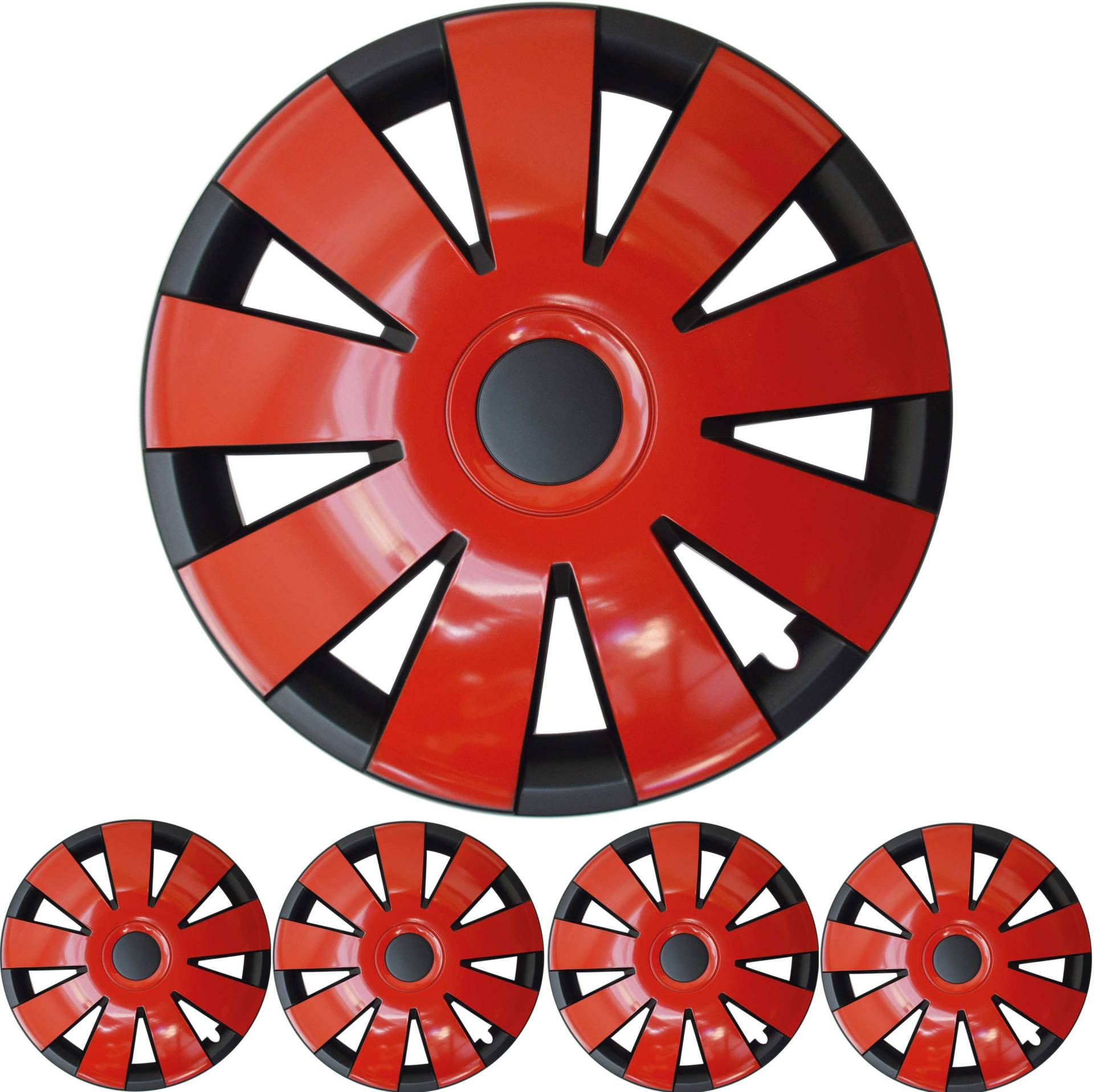 4x PREMIUM DESIGN Radkappen Radzierblenden 15 ZOLL Nefryt in Schwarz / Rot 4x PREMIUM DESIGN Radkappen Radzierblenden 15 ZOLL Nefryt in Schwarz / Rot von Tuning Fanatics