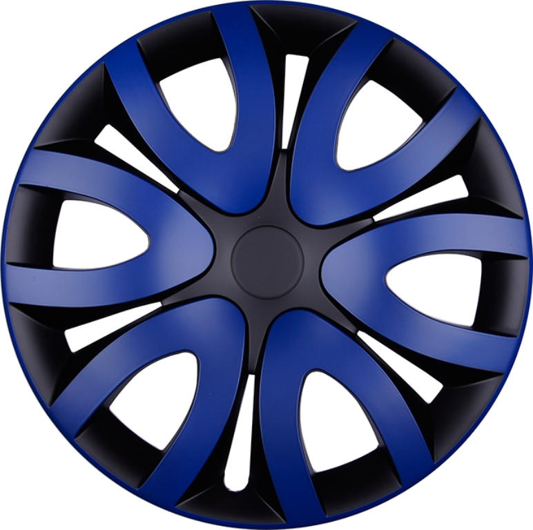 4x PREMIUM DESIGN Radkappen Radzierblenden "Mika" 16 ZOLL #48 in Blau Schwarz von Tuning Fanatics