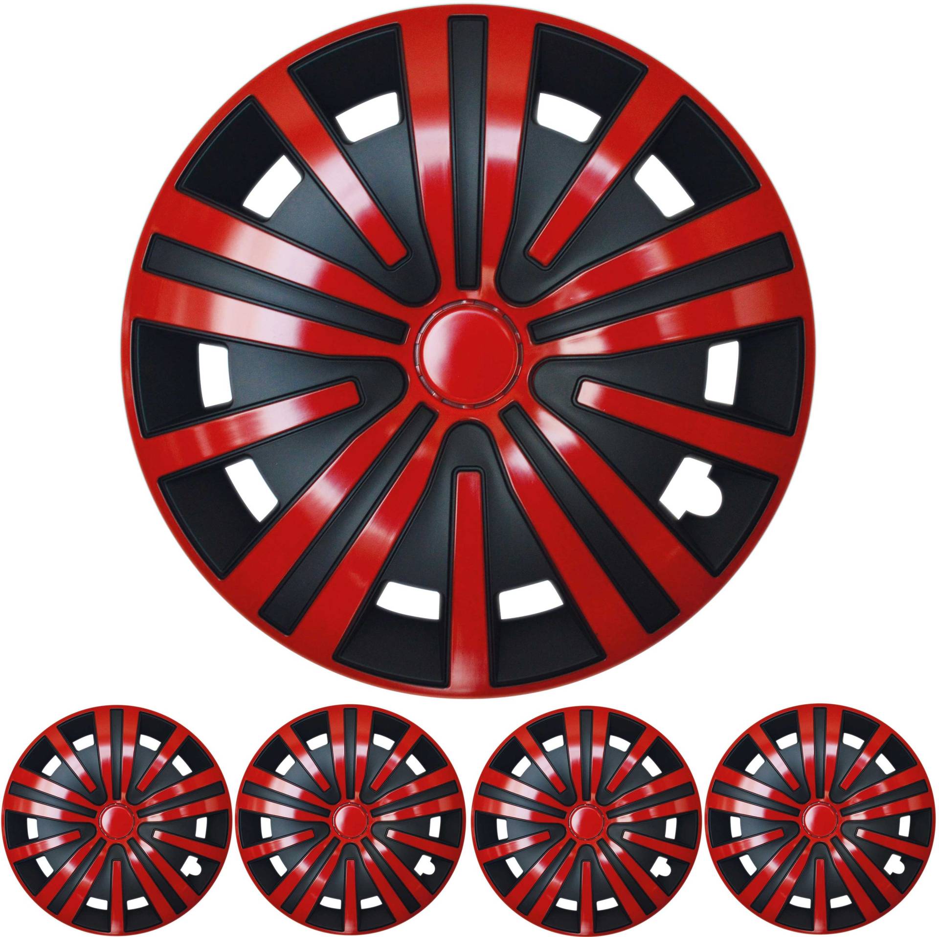 4x PREMIUM DESIGN Radkappen Radzierblenden Set "Spinel" 15 ZOLL in Rot / Schwarz 4x PREMIUM DESIGN Radkappen Radzierblenden Set "Spinel" 15 ZOLL in Rot / Schwarz von Tuning Fanatics