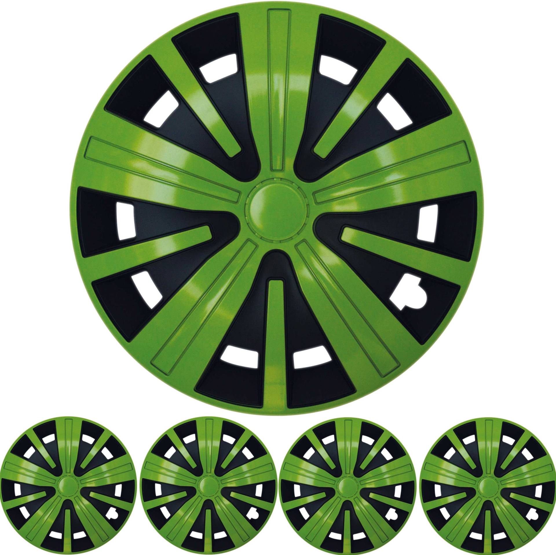 4x PREMIUM DESIGN Radkappen Radzierblenden Spinel BIS 15 ZOLL in Grün Schwarz 4x PREMIUM DESIGN Radkappen Radzierblenden Spinel BIS 15 ZOLL in Grün Schwarz von Tuning Fanatics