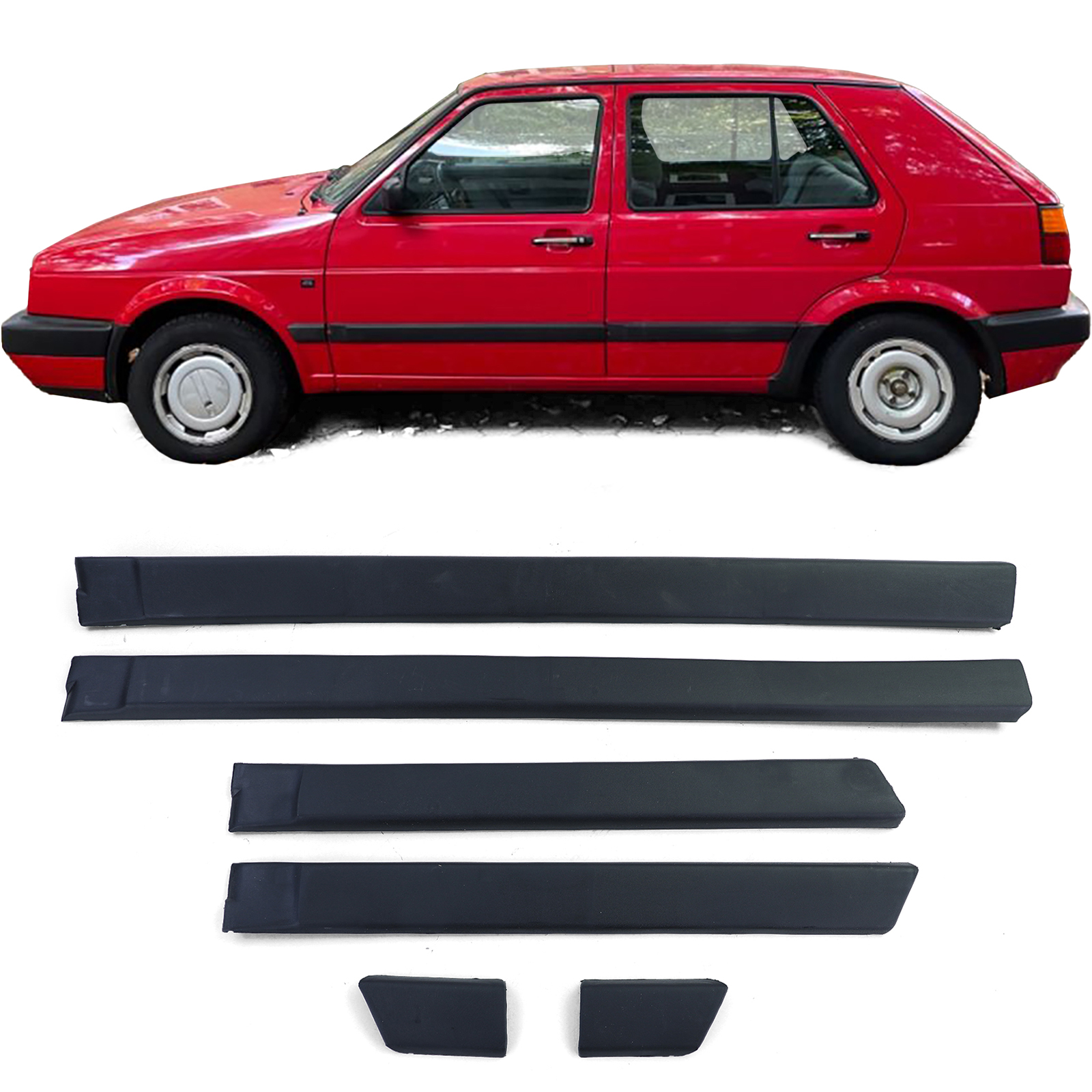 4x Zierleisten Türleisten Seitenleisten Leisten Set LINKS + RECHTS 193853515F 193853516F 193853753D 193853754D für VW Golf 2 II 4-Türer ab 1987-1992 4x Zierleisten Türleisten Seitenleisten Leisten Set LINKS + RECHTS 193853515F 193853516F 193853753D 193853754D für VW Golf 2 II 4-Türer ab 1987-1992 von Carparts-Online GmbH