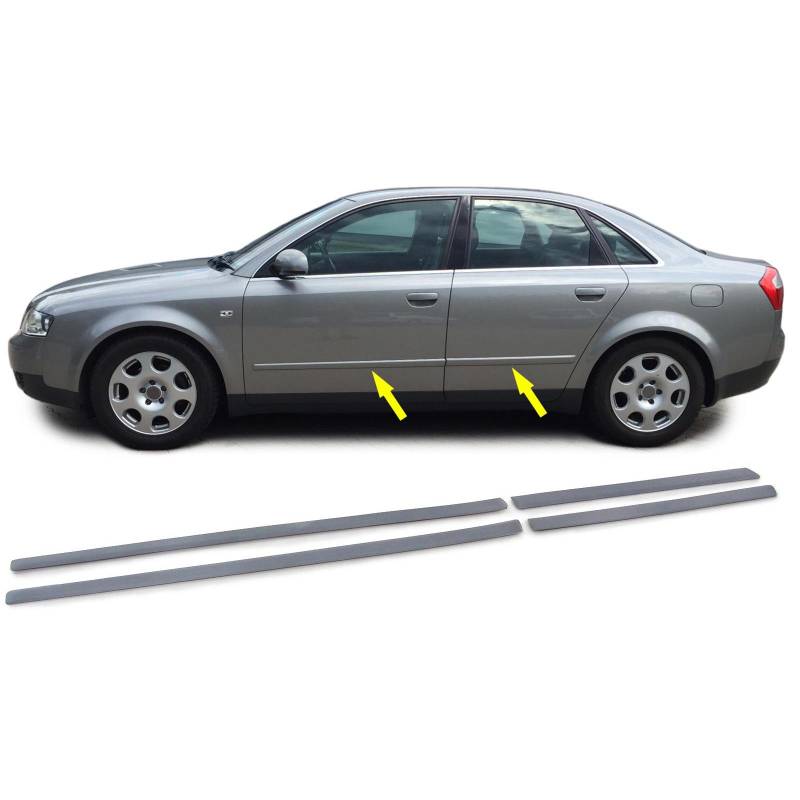 4x Zierleisten Türleisten Seitenleisten Leisten Set LINKS + RECHTS für Audi A4 B6 8E Limo + Avant ab 2000-2004 4x Zierleisten Türleisten Seitenleisten Leisten Set LINKS + RECHTS für Audi A4 B6 8E Limo + Avant ab 2000-2004 von Carparts-Online GmbH
