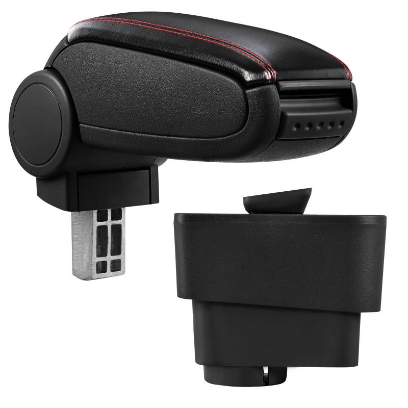 Armlehne Mittelarmlehne Leder Bezug Schwarz / Rot für Alfa Romeo MiTo ab 2008- von Tuning Fanatics