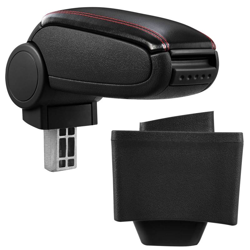 Armlehne Mittelarmlehne Leder Bezug Schwarz / Rot für Audi A3 S3 8L 1996-2003 von Tuning Fanatics